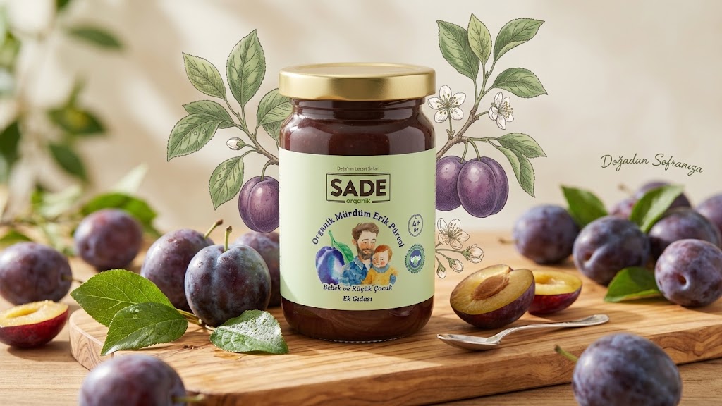 Organik Mürdüm Erik Püresi 100 gr (+4 Ay)